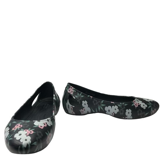 CROCS Shoes - Crocs Laura Floral Ballet Flats Size 6 Iconic Comfort